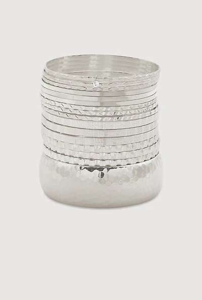 Plus Size Assorted Textured Bangles Set of 16