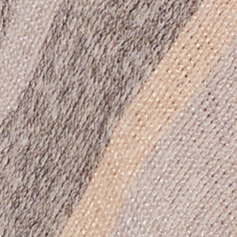 Marled Striped Fringe Hooded Poncho