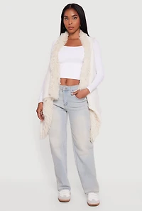 Faux Fur Lined Reversible Shaggy Vest