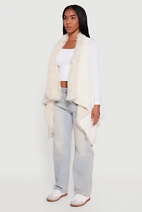 Faux Fur Lined Reversible Shaggy Vest