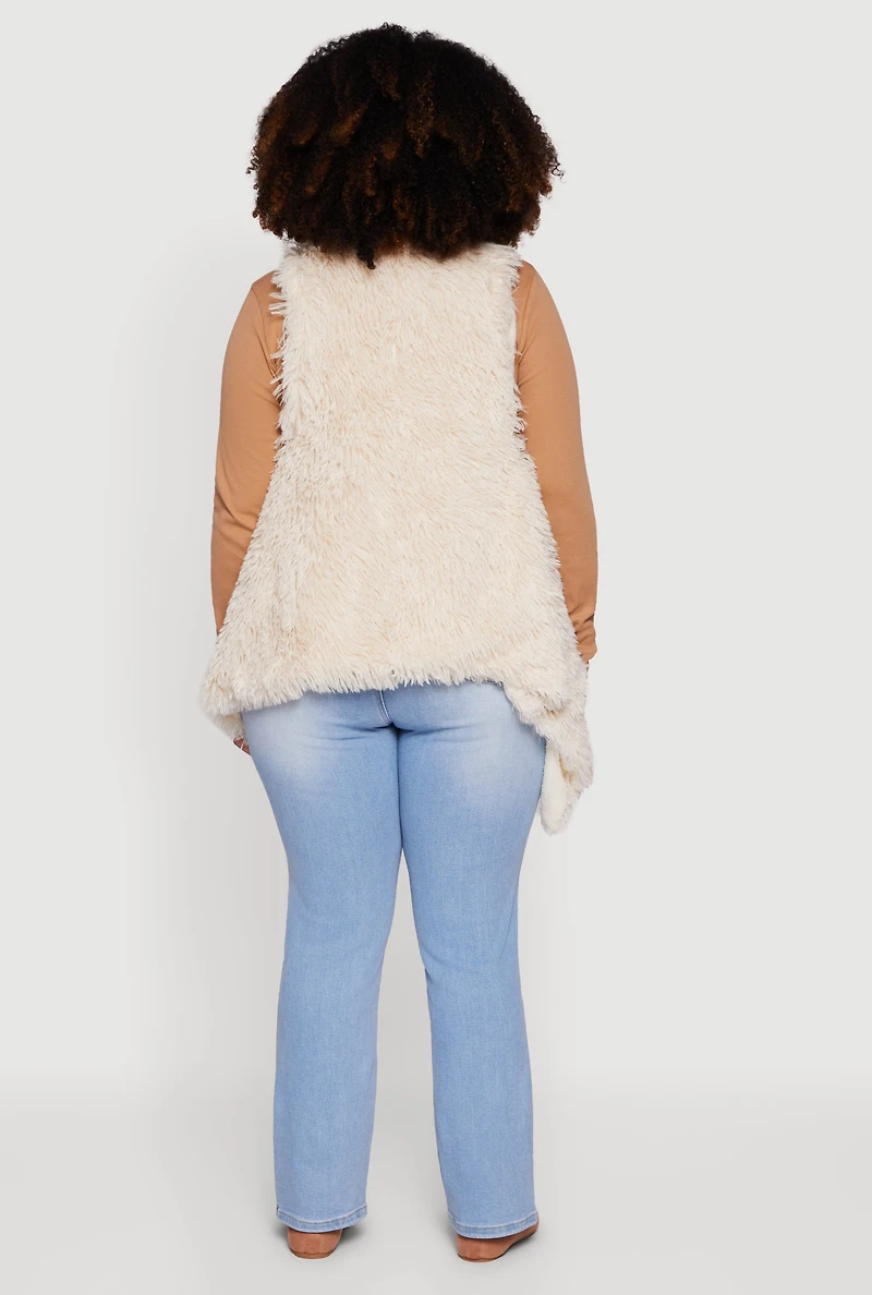 Faux Fur Lined Reversible Shaggy Vest