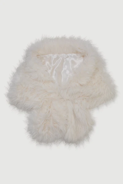 Off The Shoulder Shaggy Faux Fur Wrap Shawl