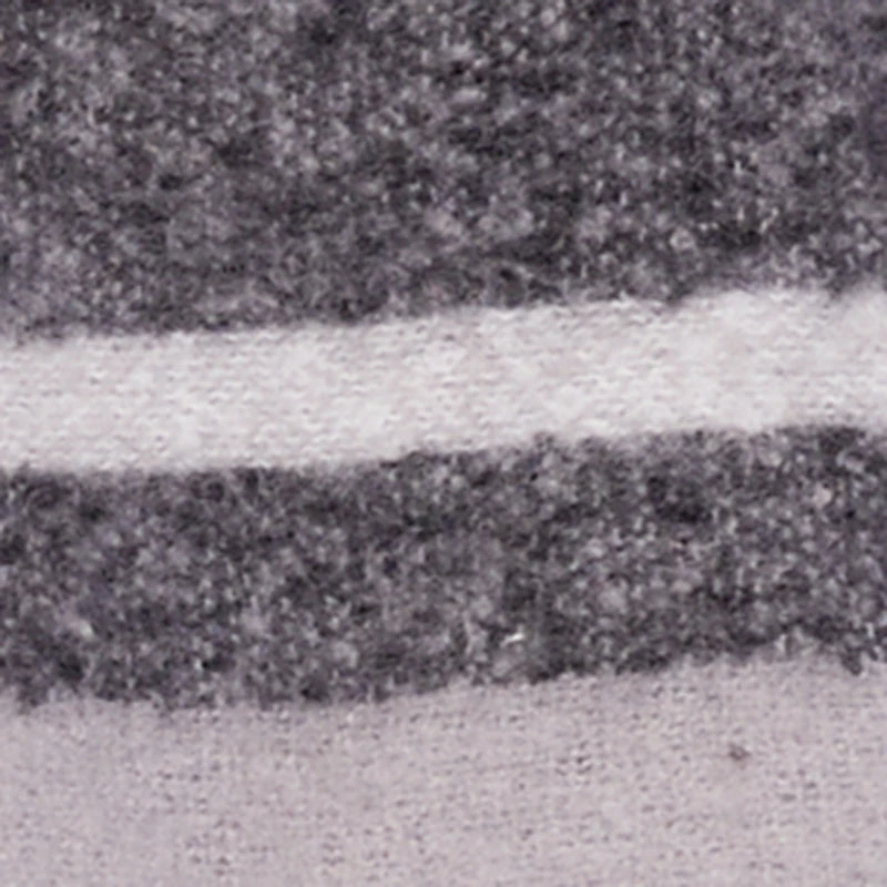 Marled Plaid Pattern Boucle Fringe Poncho