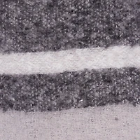 Marled Plaid Pattern Boucle Fringe Poncho