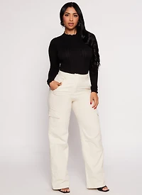 Womens Seamless Mock Neck Long Sleeve Bodysuit, Black, Size S