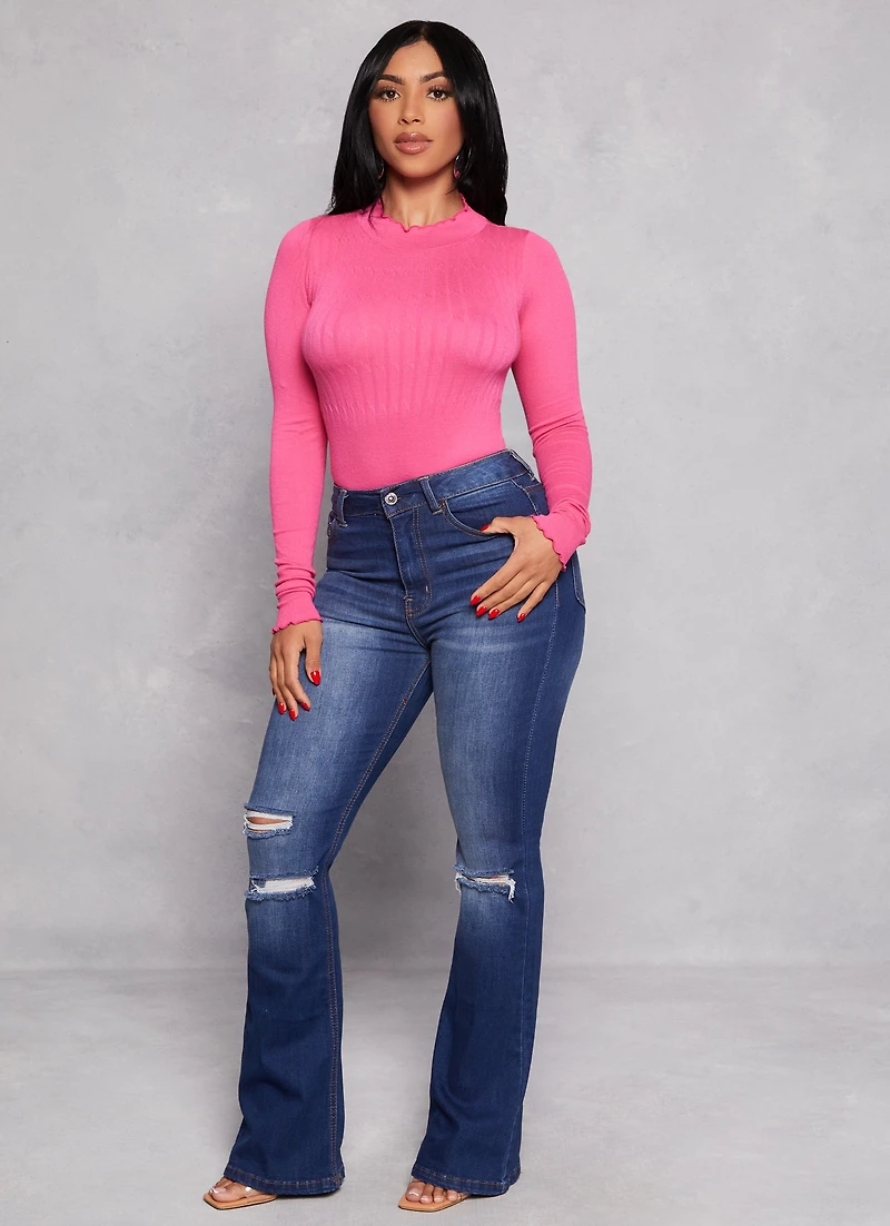 Seamless Mock Neck Long Sleeve Bodysuit