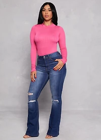 Seamless Mock Neck Long Sleeve Bodysuit