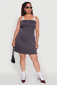 Plus Lace Detail Sleeveless Sheath Dress