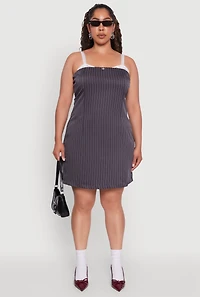 Plus Lace Detail Sleeveless Sheath Dress