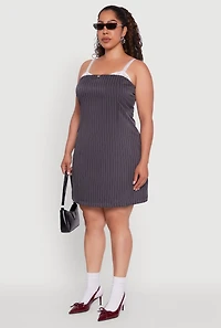 Womens Plus Lace Detail Sleeveless Sheath Dress, Multi,