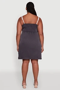 Womens Plus Lace Detail Sleeveless Sheath Dress, Multi,