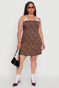 Womens Plus Lace Detail Sleeveless Sheath Dress, Multi,