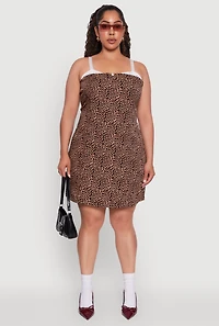 Womens Plus Lace Detail Sleeveless Sheath Dress, Multi,