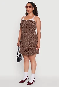 Womens Plus Lace Detail Sleeveless Sheath Dress, Multi,