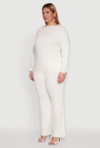 Plus Boat Neck Pullover Sweater