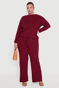 Womens Plus Boat Neck Pullover Sweater,