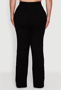 Womens Plus Cable Knit Drawstring Detail Pants,