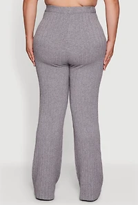 Womens Plus Size Cable Knit Drawstring Detail Pants, Grey, Size 3X