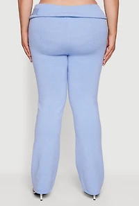 Womens Plus Metallic Buckle Detail High Waisted Pants,