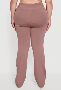 Plus Metallic Buckle Detail High Waisted Pants