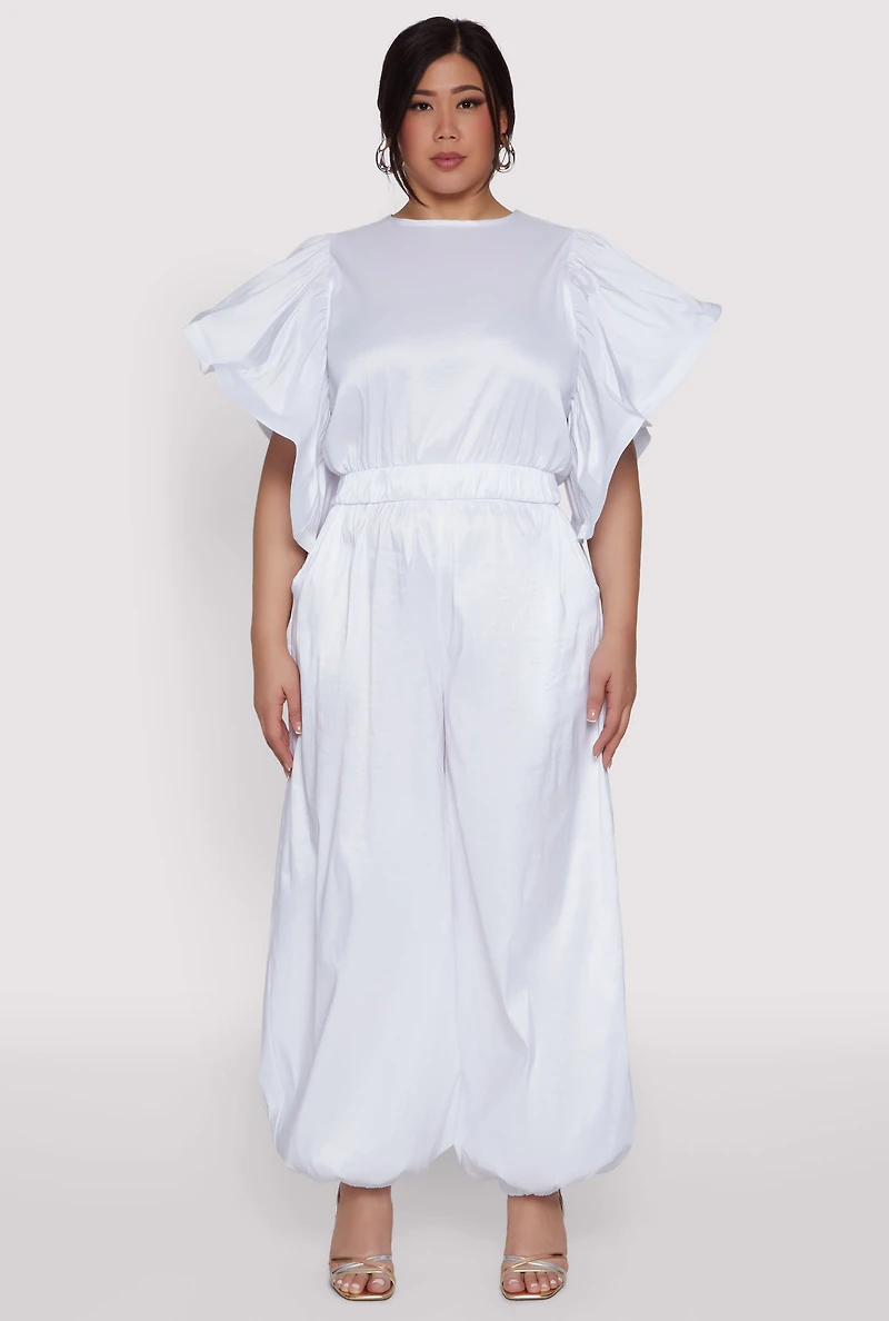 Plus Nylon Parachute Pants