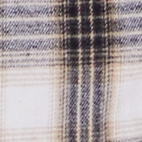 Plaid Flannel Patch Detail Cropped Button Front Shirt