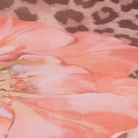 Floral Mesh Ruched Side Crop Top