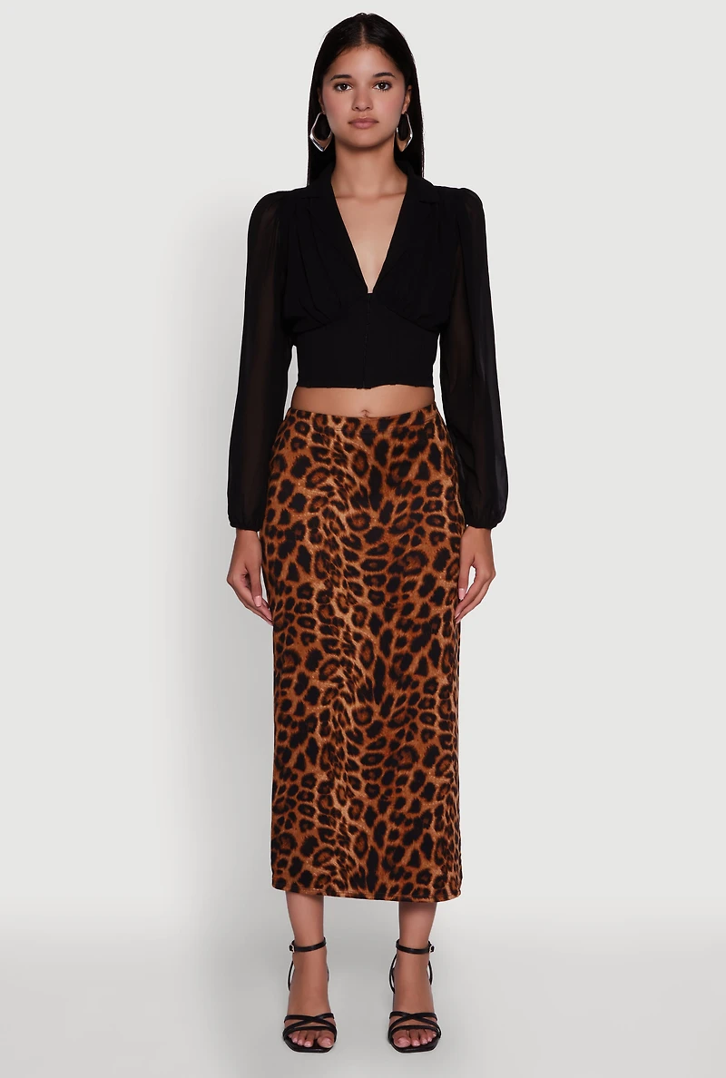 Chiffon Bubble Sleeve Cropped Corset Top