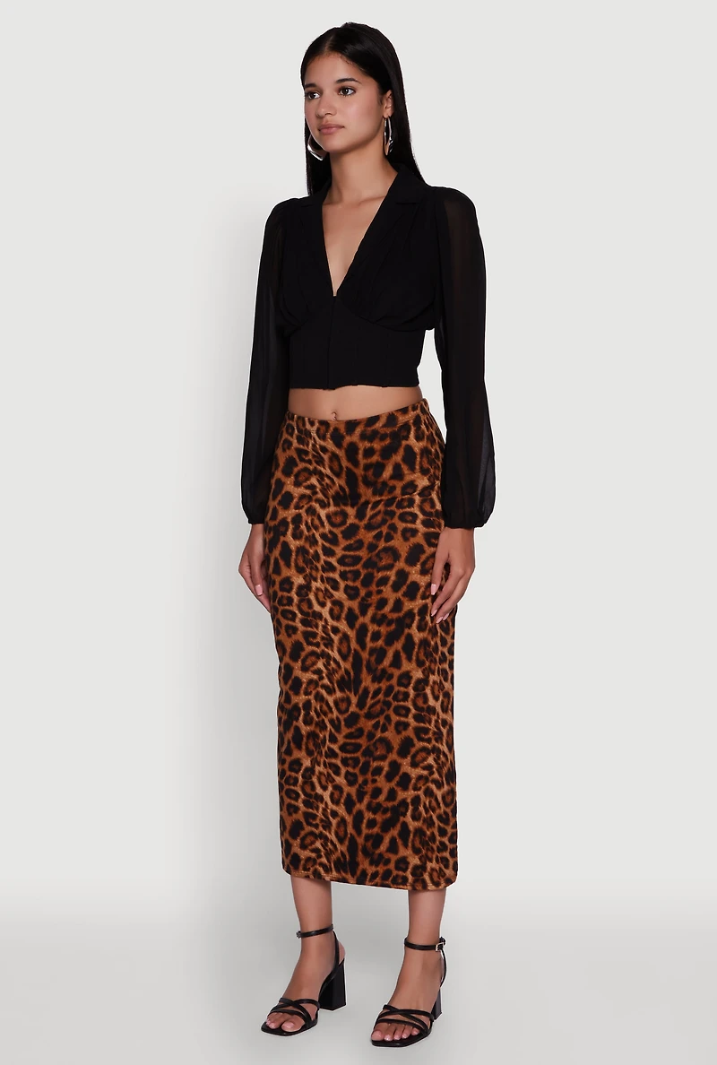 Chiffon Bubble Sleeve Cropped Corset Top