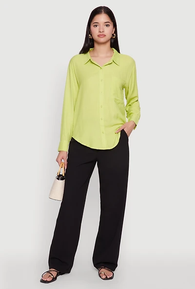 Womens Iris Gauze Knit Button Front Shirt,