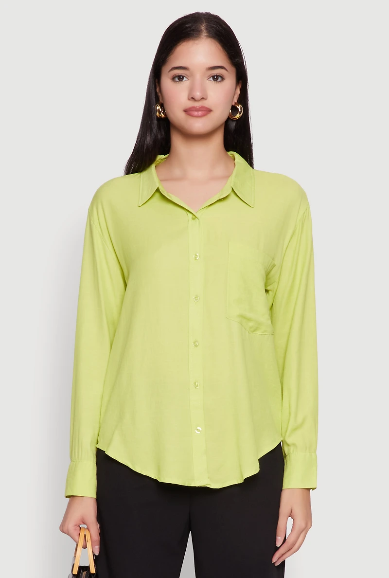 Womens Iris Gauze Knit Button Front Shirt, S