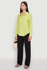 Womens Iris Gauze Knit Button Front Shirt, S