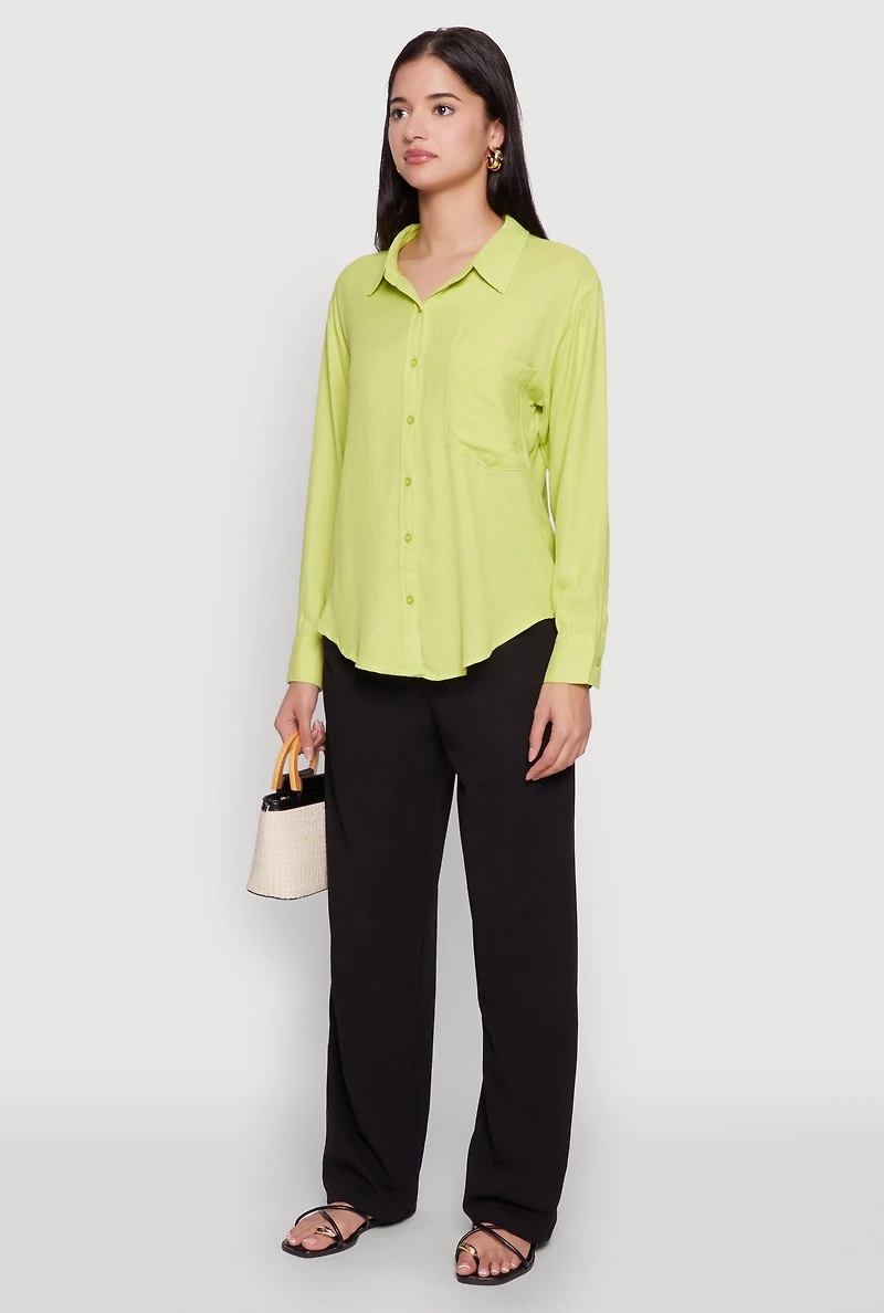 Womens Iris Gauze Knit Button Front Shirt,