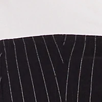 Pinstripe Color Block Button Front Peplum Shirt