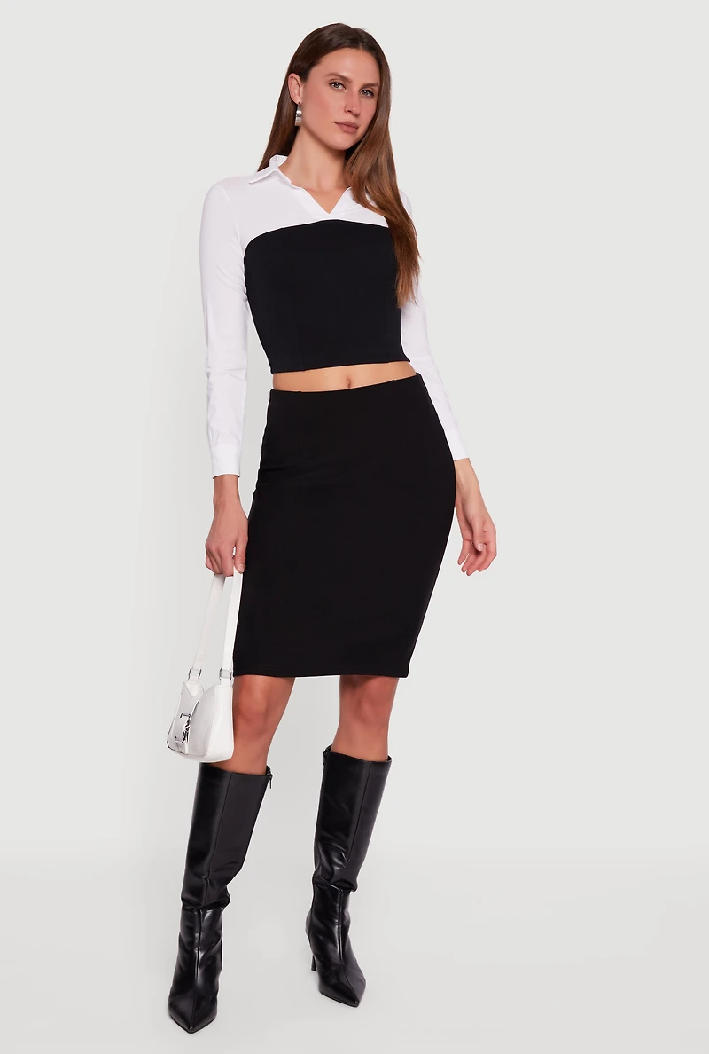 Layered Look Cropped Corset Top