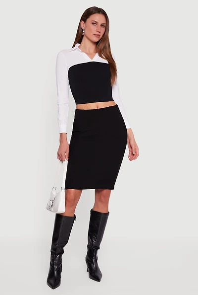 Layered Look Cropped Corset Top