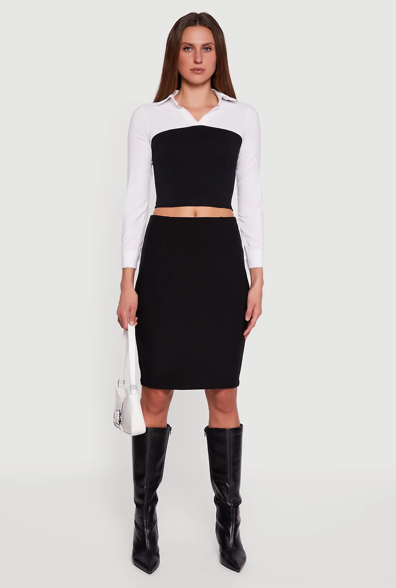 Layered Look Cropped Corset Top