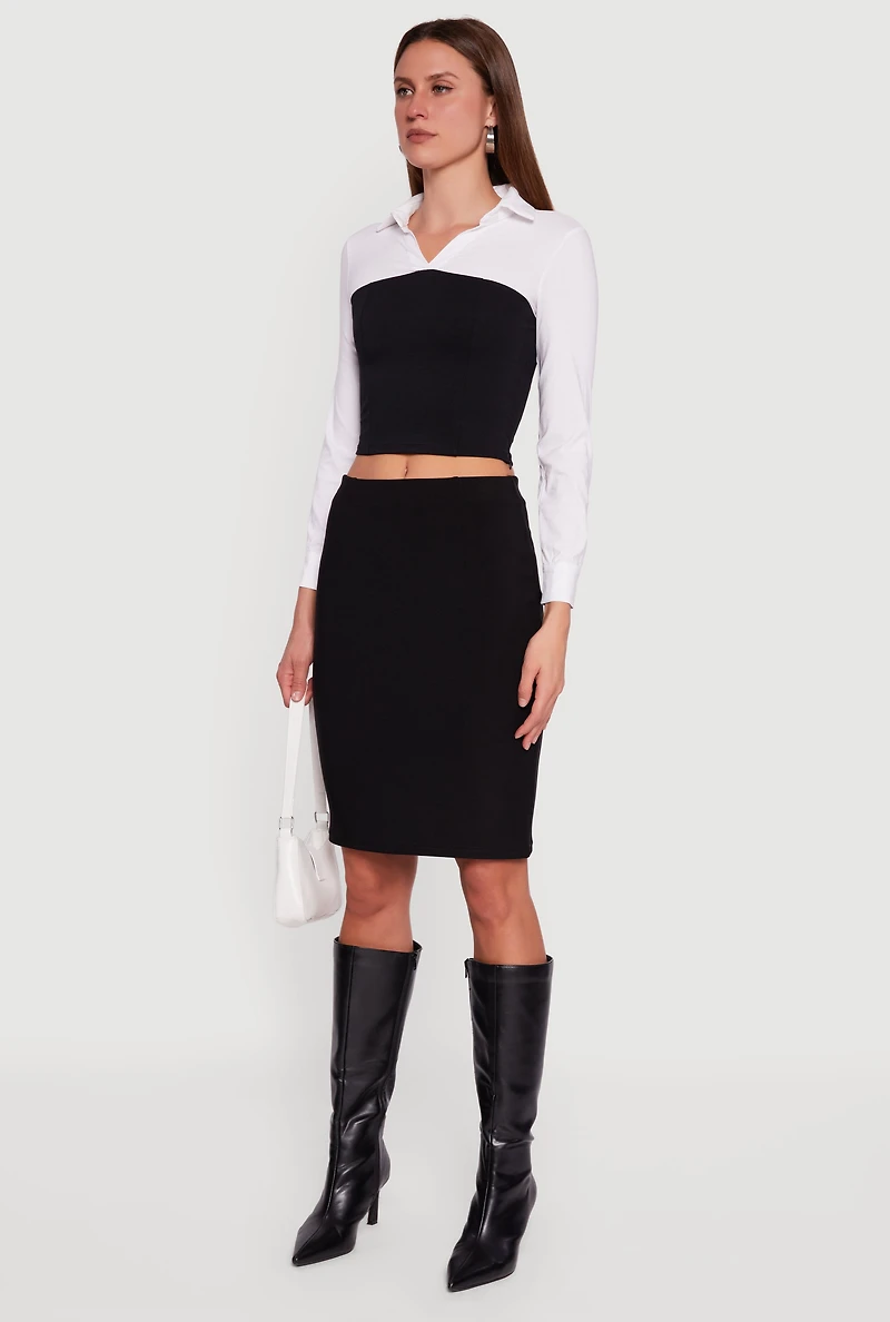 Layered Look Cropped Corset Top