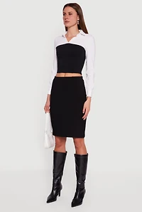 Layered Look Cropped Corset Top