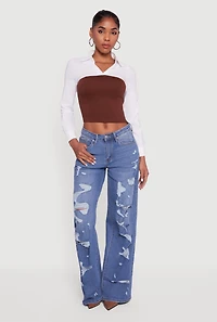 Layered Look Cropped Corset Top