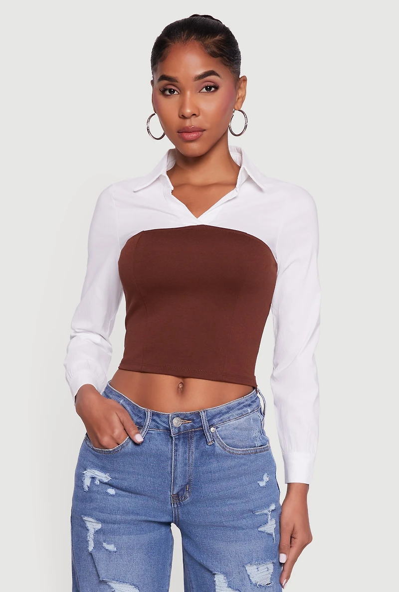 Layered Look Cropped Corset Top