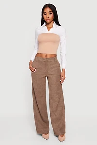 Womens Layered Look Cropped Corset Top, L