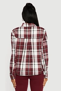 Sherpa Lined Plaid Button Front Shirt