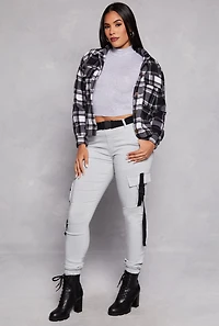 Fleece Plaid Button Front Shacket