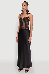Womens Scalloped Floral Lace Bustier Top with Underwire Support, Black, Size L