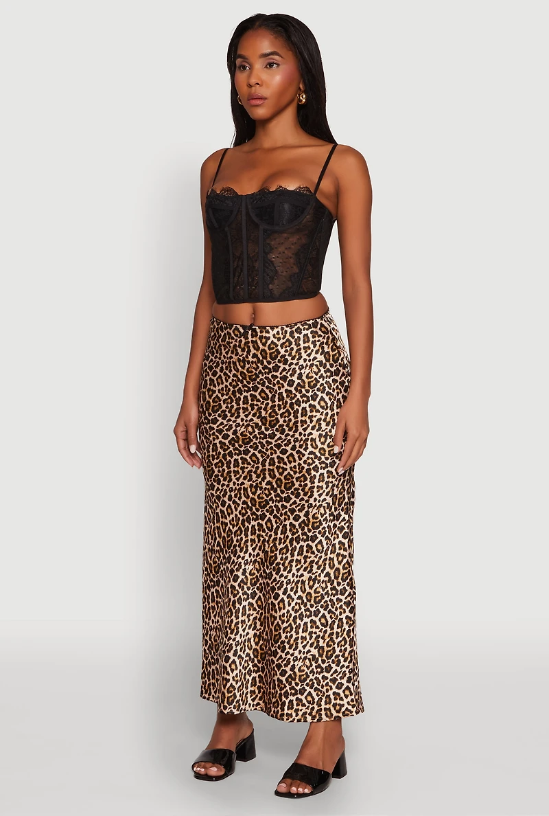 Chic Sheer Lace Cropped Bustier Top with Sweetheart Neckline