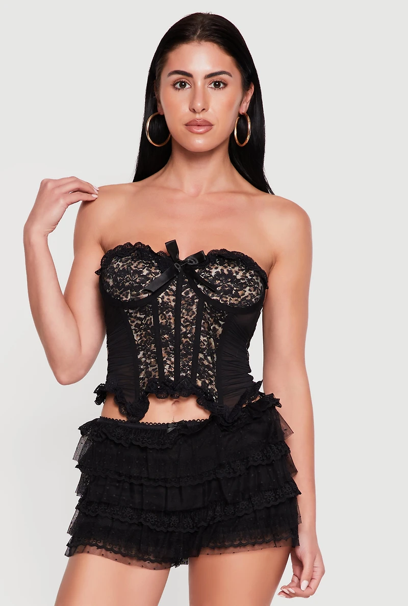 Leopard Print Lace Corset Top