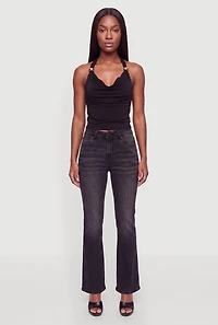 Metallic Detail Cowl Neck Halter Top
