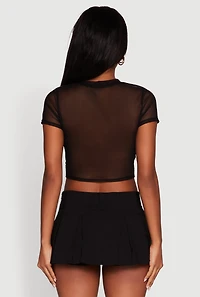 Mesh Hands Graphic Cropped Tee