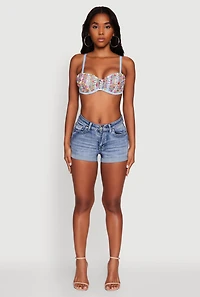 Womens Cropped Rhinestone Bustier Top,